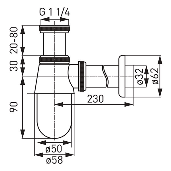 Universal brass bottle basin