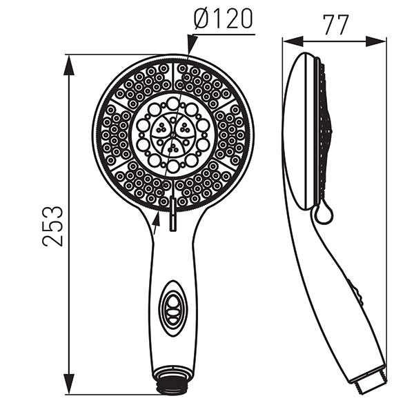 Grado - shower handle, chrome