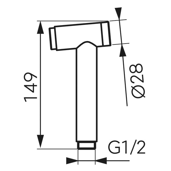 Bidet shower handle, chrome