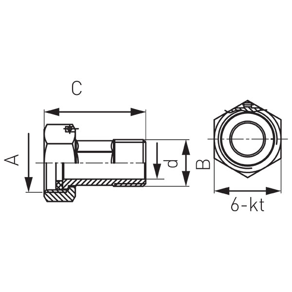 Half pipe union for water meter