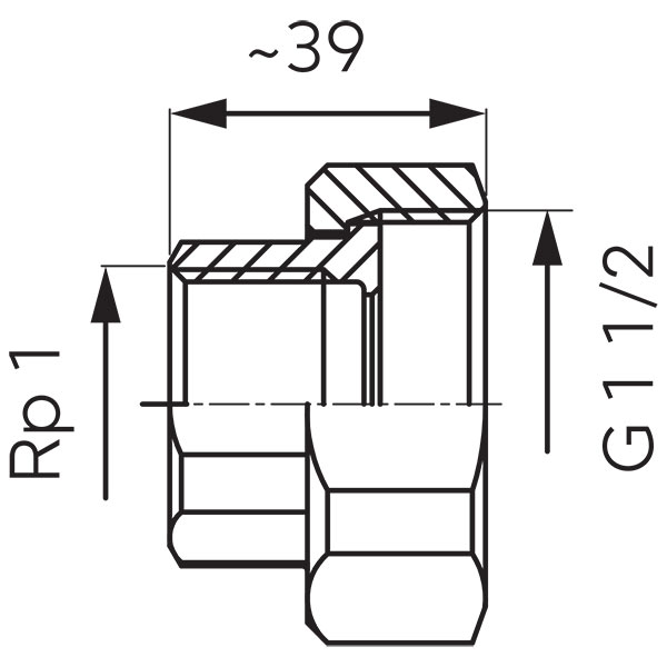 Racord olandez pentru pompa, din fonta 1½x1”