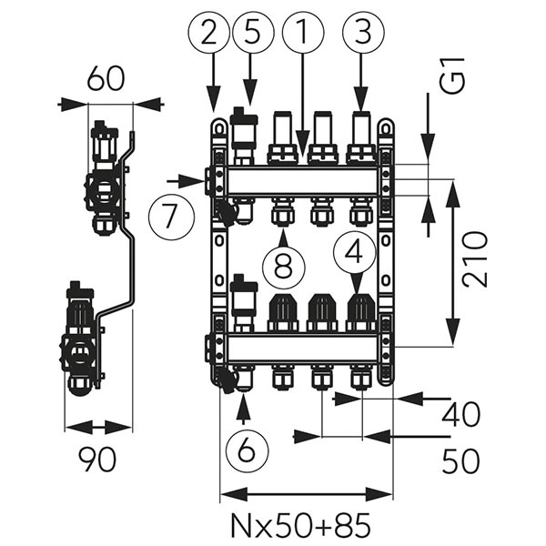 Distribuitor-colector tip SN-RZP 1”