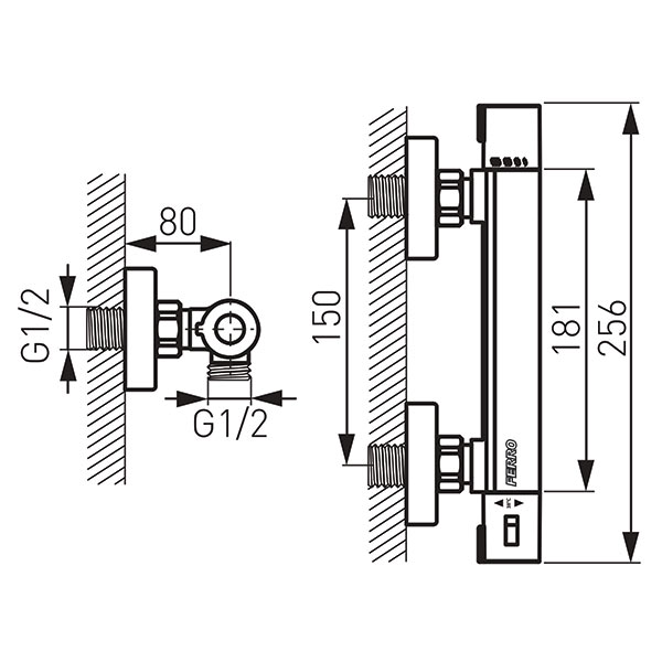 Trinity - Thermostatic shower faucet