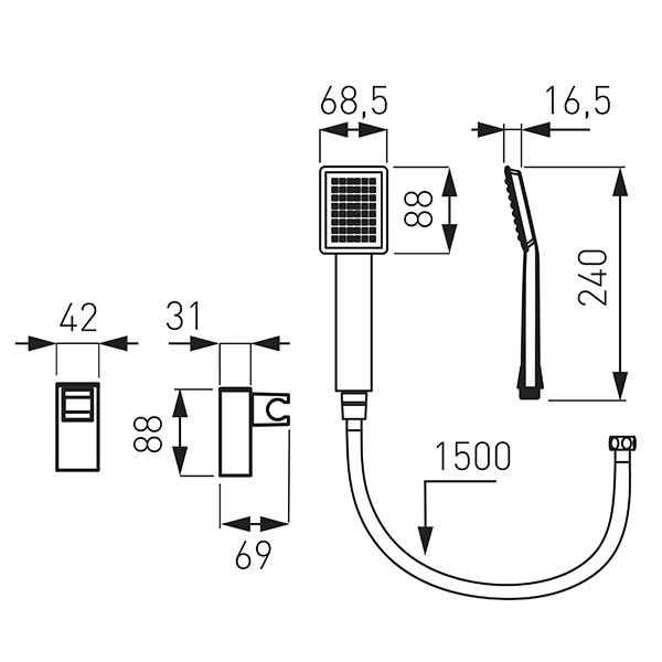 Sinus - spot shower set