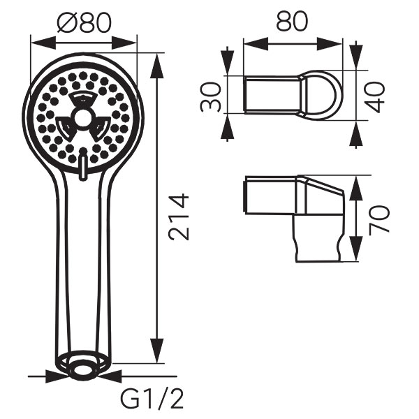 Sole - spot shower set, chrome