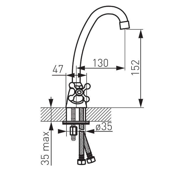 Retro Standing washbasin mixer