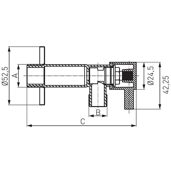 Angle valve with ceramic head