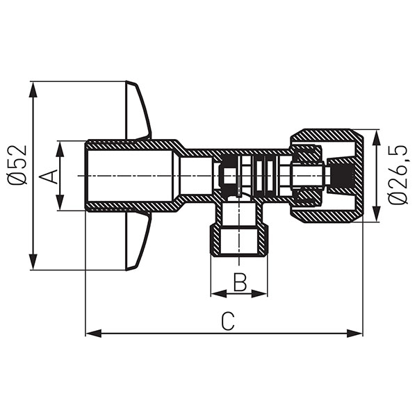 Poppet valve, rosette and metal knob