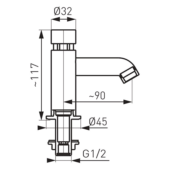 Presstige automatic shut-off washbasin mixer with fl ow controller