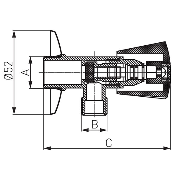 Intake angle poppet valve