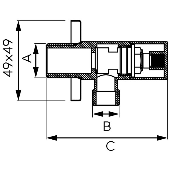 Angle valve with ceramic head and rosette