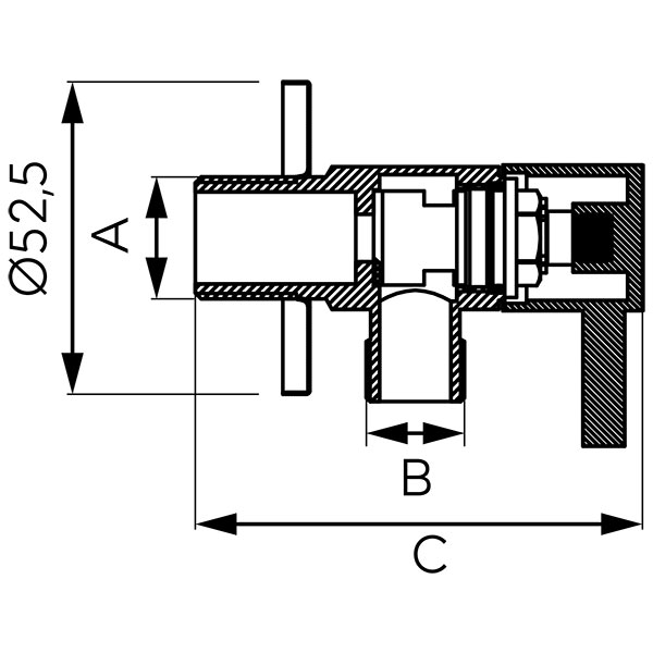 Angle valve with ceramic head and rosette