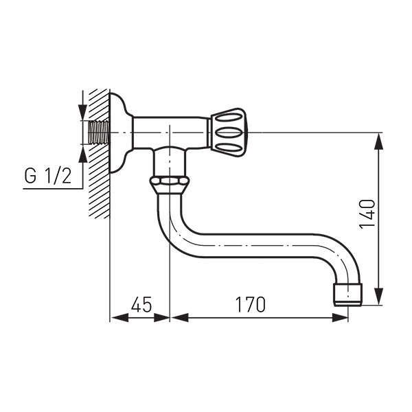 Standard - Standard water valve, chrome