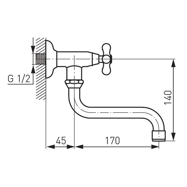 Retro - Retro water valve, chrome