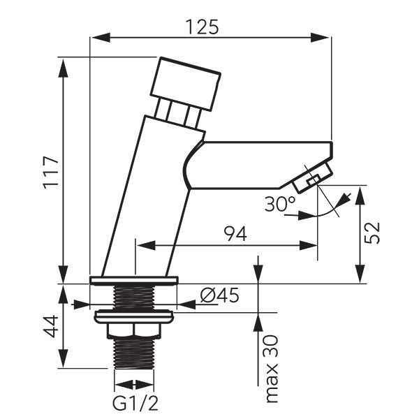 Presstige Pro - automatic shut-off washbasin mixer with water flow control