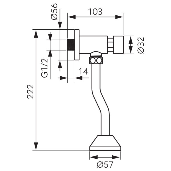 Presstige Pro - urinal valve with time flow control