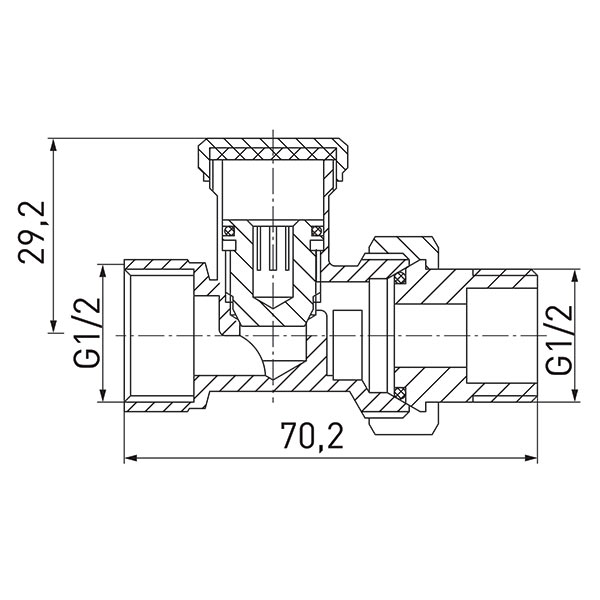 1/2” straight cut-off radiator valve