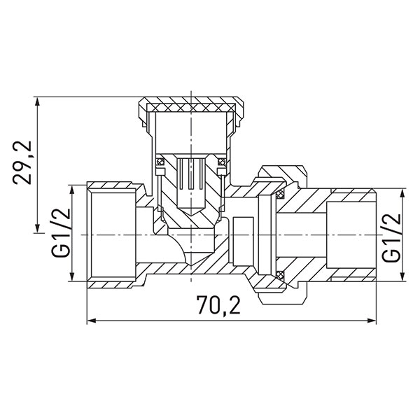 Robinet radiator retur drept 1/2”