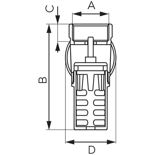 Клапан обратный верт.уст. С корзинкой для забора воды и латунным закр.элементом, вр