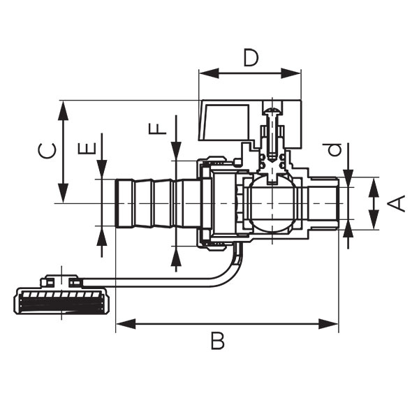 F-Comfort - Drain ball valve, male
