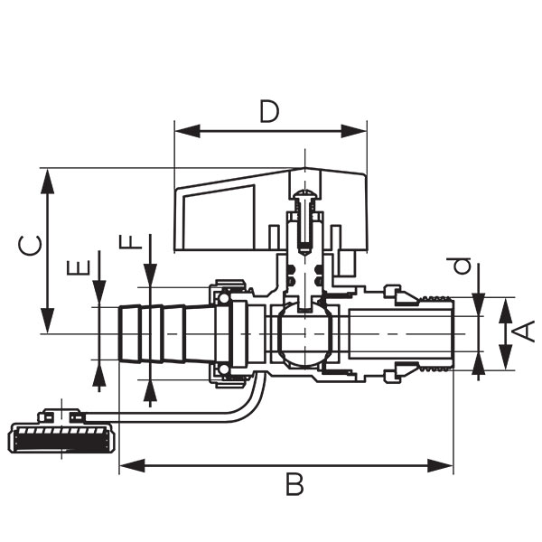 F-Comfort - drain ball valve with cap handle