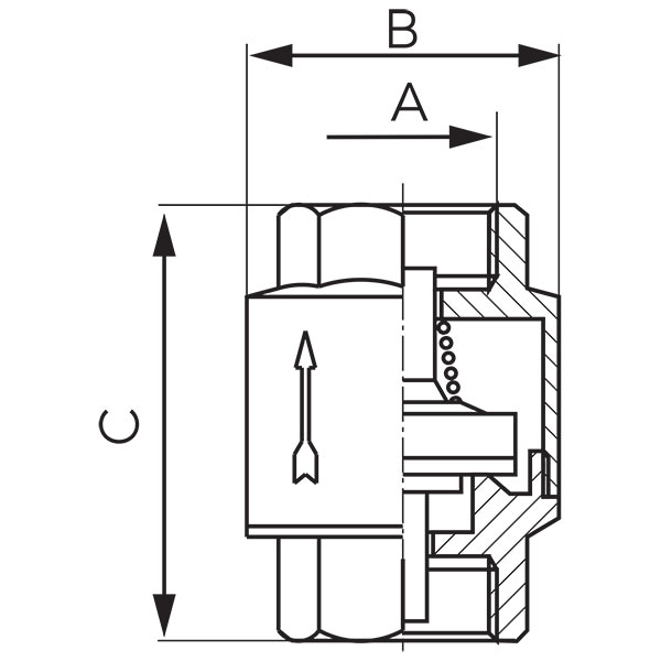 Check valve with plastic closing element