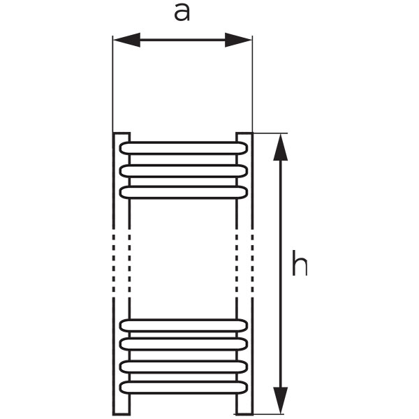 Bathroom heater - straight, chrome