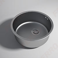 Single bowl sink Ø43 cm, smooth