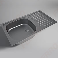 Single bowl sink 43,5x76 cm, smooth