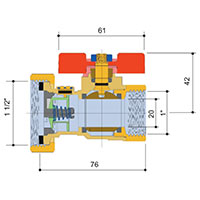 1” ball valve with 1 1/2” half union for pump