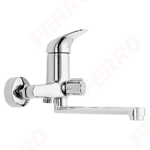 Ferro One - Wall-mounted bath tub mixer with shower connection, chrome