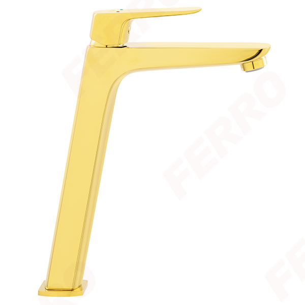 Vitto Gold Verdeline - Standing counter washbasin mixer, gold