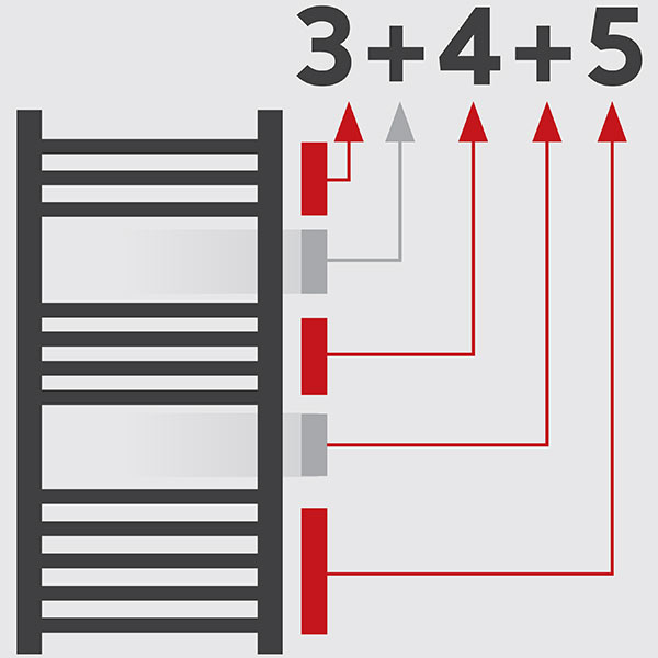 Bathroom heater - straight, chrome