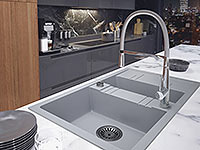 Mezzo II - Double kitchen sink 79x48 cm, grey