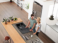 Mezzo II - Single kitchen sink 78x48 cm, graphite