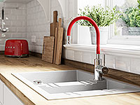 Mezzo II - Double kitchen sink 79x48 cm, sandy