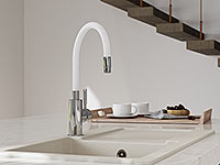 Zumba - stojeća mješalica za sudoper s fleksibilnim izljevom, bijela