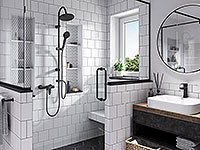 Algeo Black - Standing washbasin mixer