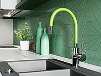 Zumba - standing sink mixer with flexible spout, green