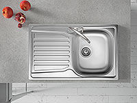 Single bowl sink 49x78 cm, smooth