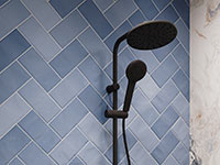 Rondo Lux Black - Rainfall with shower set