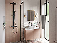 Trevi Black - rainfall with regular shower and thermostatic mixer