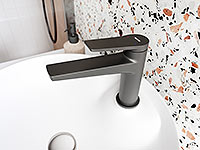 Stratos Black - standing washbasin mixer