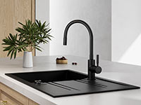 Zumba Nero - standing sink mixer with flexible spout, all black