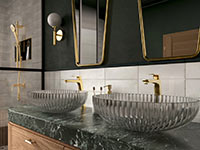 Vitto Gold Verdeline - Baterie stativa pentru lavoar inalt, auriu