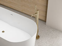 Ciriculus - Standing bath mixer with shower set, brushed gold