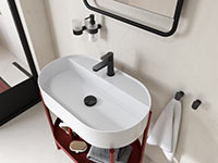 Nostris - washbasin standing mixer, black