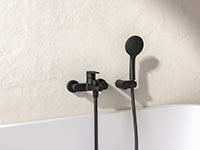 Nostris - bathtube wallmounted mixer, black