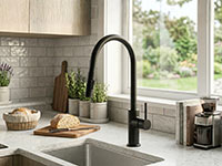 Distanza - Sink sensor mixer with flexible spout and 2-function aerator, black