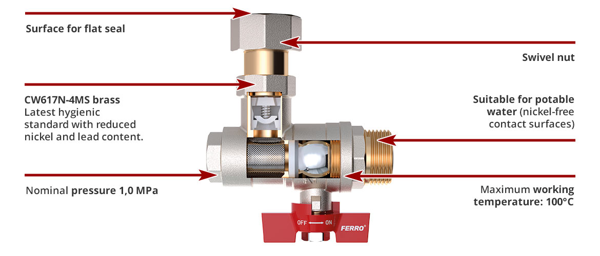 Angle ball valves with half-union